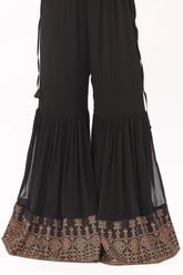 1 Piece Gharara in Black Chiffon (FZ0851)